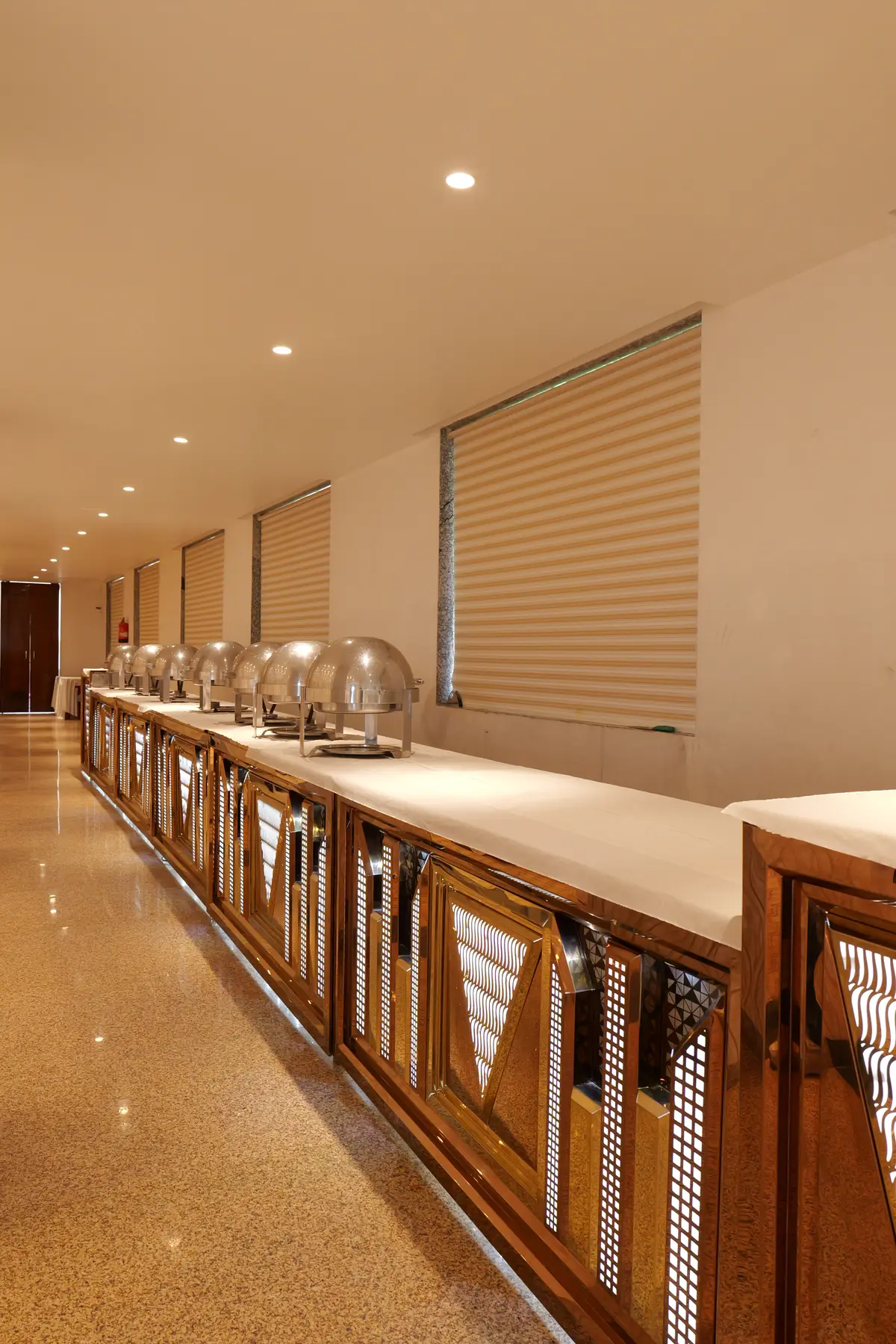 Buffet counter in the banquet hall