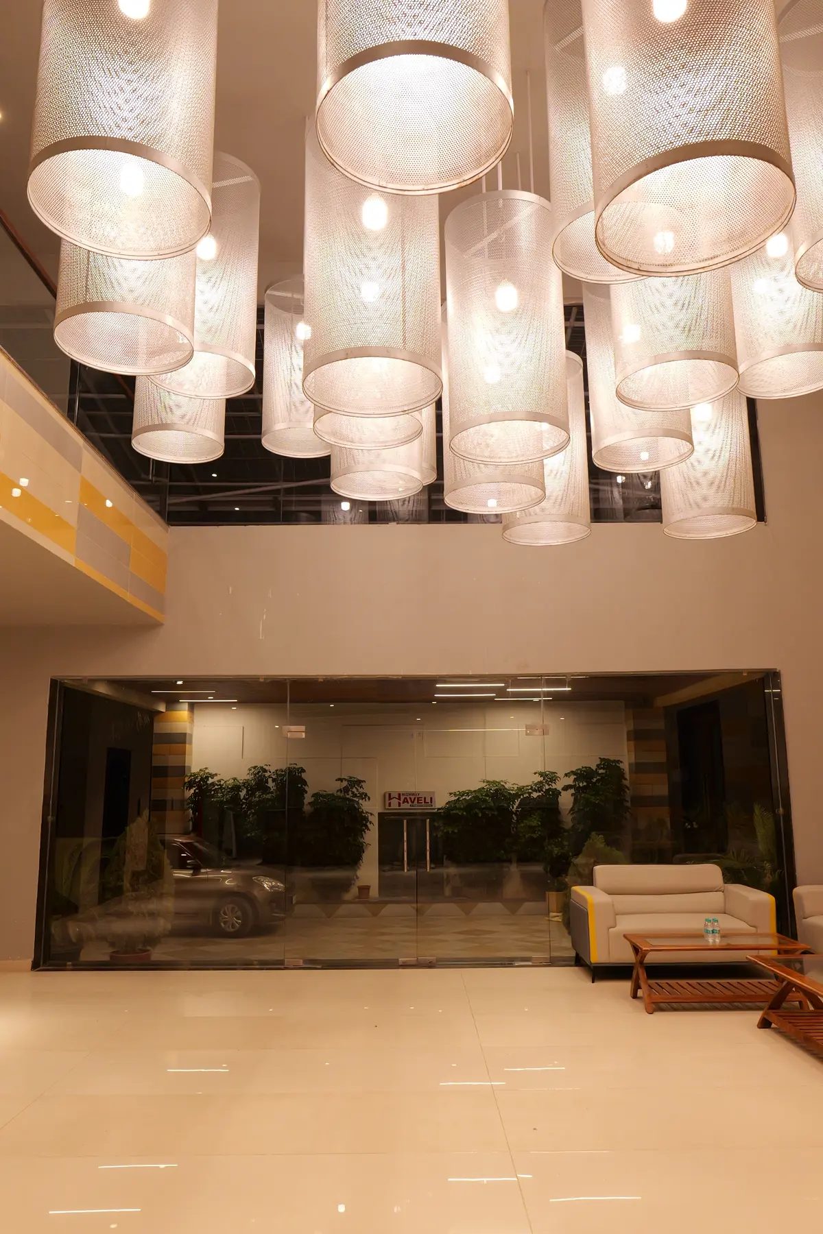 Double-height lobby atrium