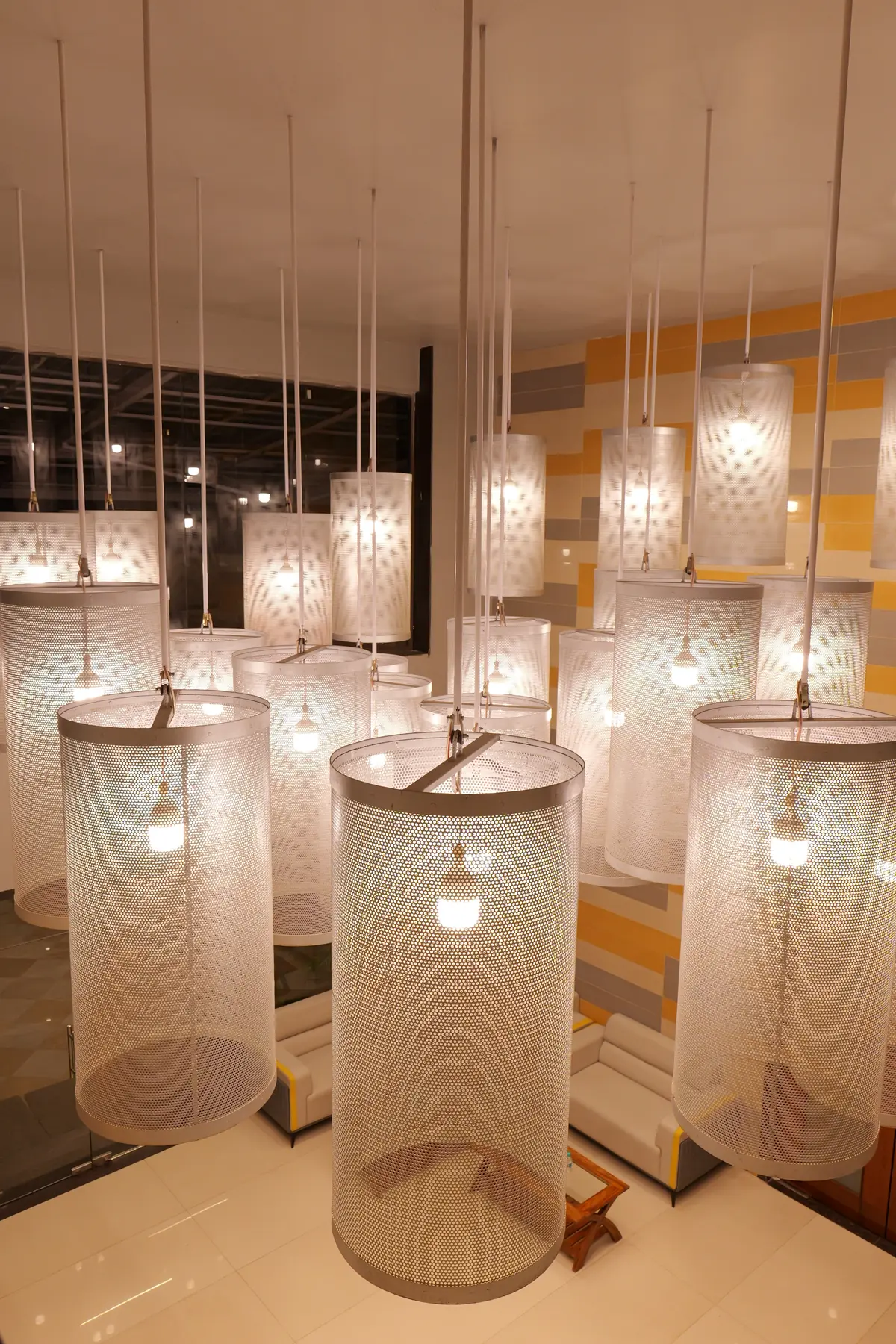 Pendant lamps in the lobby