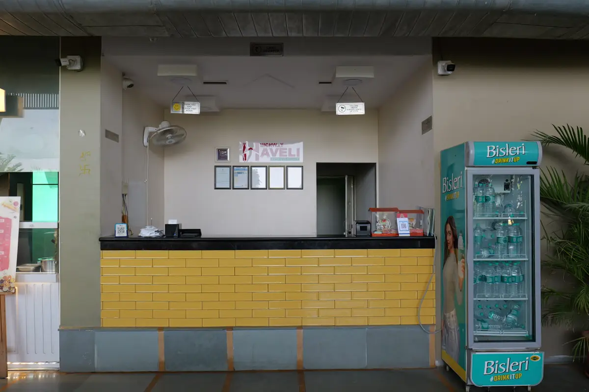 Hotel reception counter